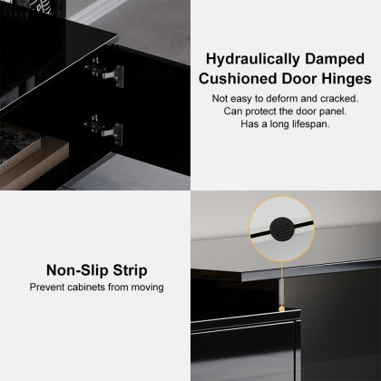 HMR Mordelle Extendable TV Stand with Storage (63"-95") - Black