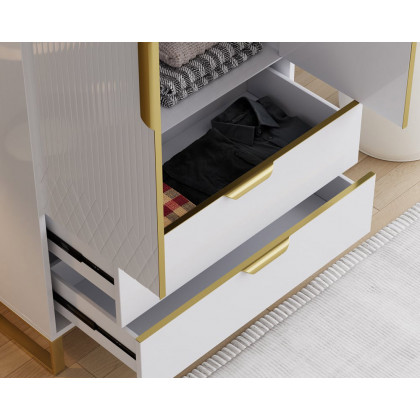 HMR - Aro Modern Tall Wardrobe with Storage Bedroom Clothing Armoire
