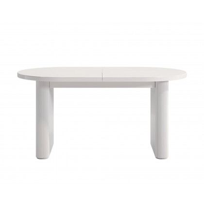 HMR Japandi Oval Extendable Dining Table - White, 63"-79" (seats 4-6)