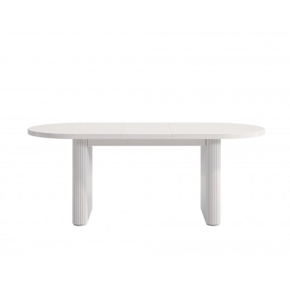 HMR Japandi Oval Extendable Dining Table - White, 63"-79" (seats 4-6)