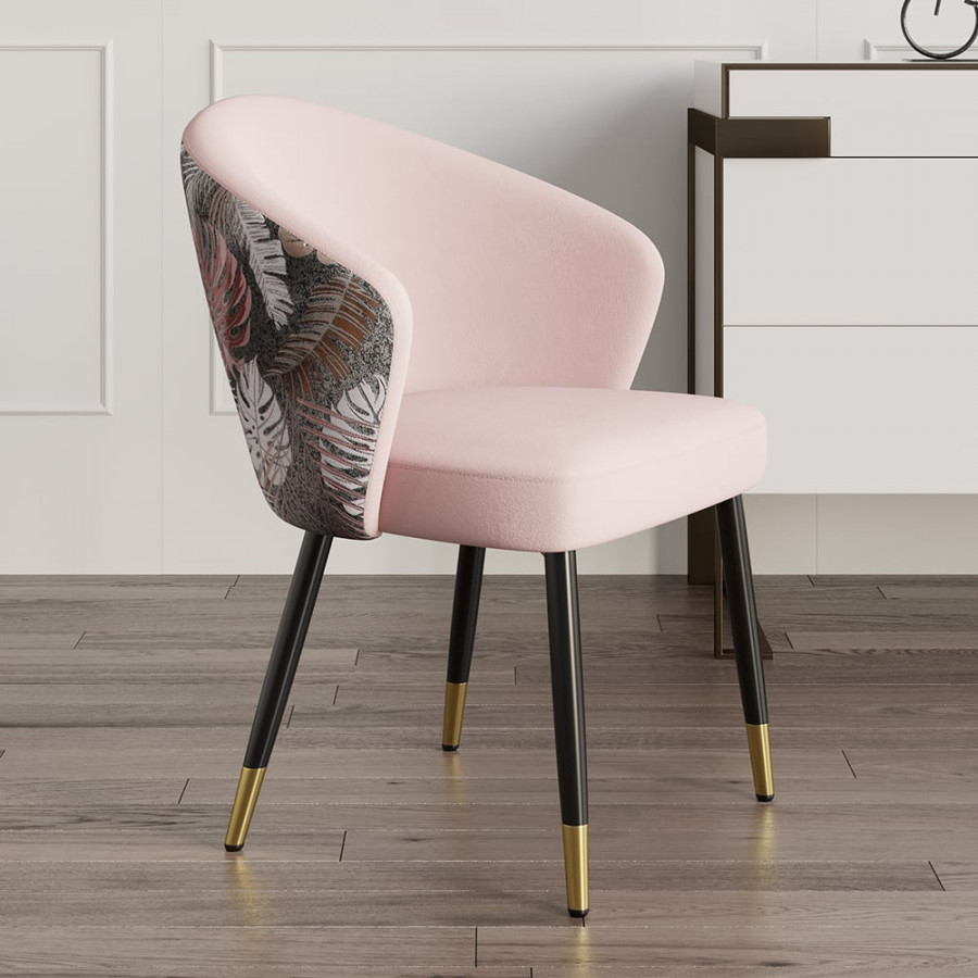 HMR Modern Dining Chairs with Velvet Upholstery - Pink, 8-Pieces