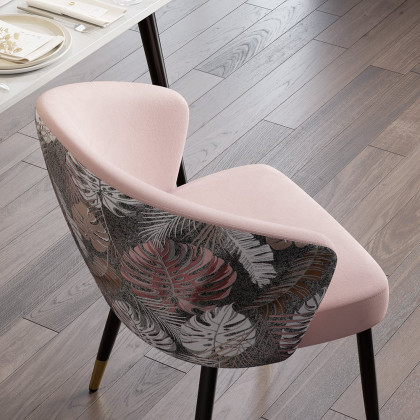 HMR Modern Dining Chairs with Velvet Upholstery - Pink, 8-Pieces