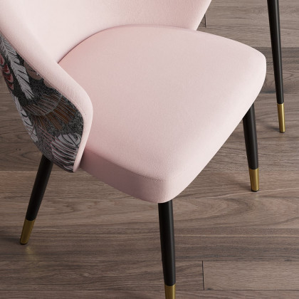 HMR Modern Dining Chairs with Velvet Upholstery - Pink, 8-Pieces