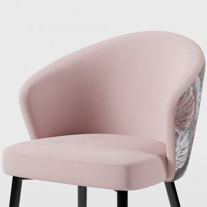 HMR Modern Dining Chairs with Velvet Upholstery - Pink, 8-Pieces