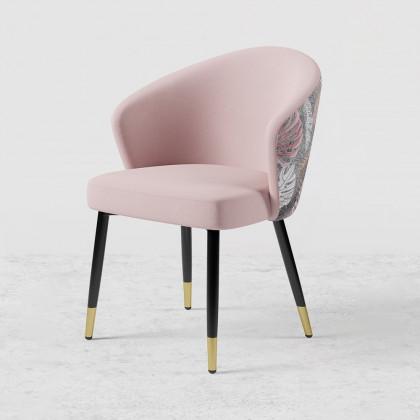 HMR Modern Dining Chairs with Velvet Upholstery - Pink, 8-Pieces