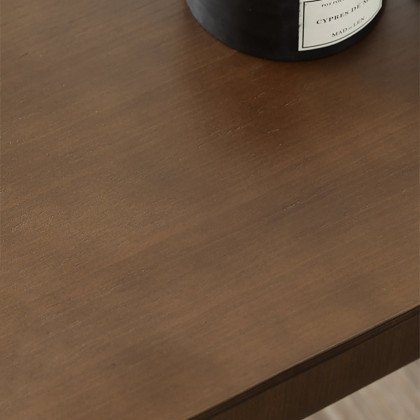 HMR C-Shaped Convertible Wood Side Table with Storage - Walnut