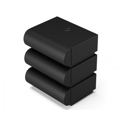 HMR Humply Modern Leather Smart Nightstand with Wireless Charger Drawers - Black, 3-Drawer, Single