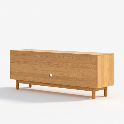 HMR - 62.2" Natural Wood Mid Century TV Stand with Storage