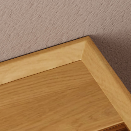 HMR Modern Floating Nightstand with Glass Top & Jewelry Storage Bedside Table - Natural, Single