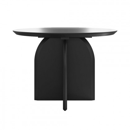 HMR Modern Wood Round Dining Table - Black, 39.4 (Seats 2-4 People)