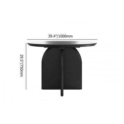 HMR Modern Wood Round Dining Table - Black, 39.4 (Seats 2-4 People)