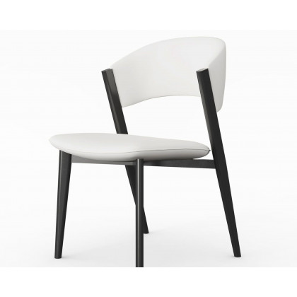 HMR - Set of 2 Performance Leather Upholstery Dining Chairs Off White