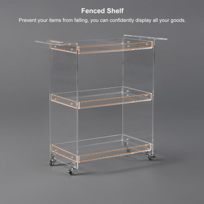 HMR - 27.6" Modern Acrylic Bar Cart with Handles