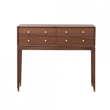 HMR - 39" Mid Century Modern Console Table with Storage Walnut Wood Entryway Table 4 Drawers