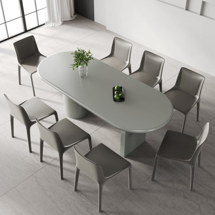 HMR - 78.7" Modern Oval Wood Dining Table Seats 6-8 People