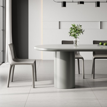 HMR - 78.7" Modern Oval Wood Dining Table Seats 6-8 People