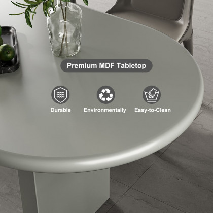 HMR - 78.7" Modern Oval Wood Dining Table Seats 6-8 People