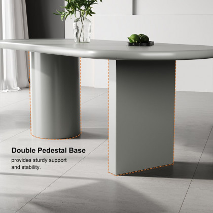 HMR - 78.7" Modern Oval Wood Dining Table Seats 6-8 People