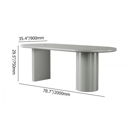HMR - 78.7" Modern Oval Wood Dining Table Seats 6-8 People