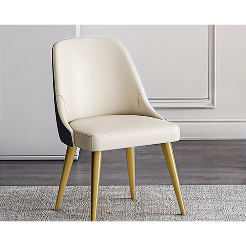 HMR Modern Dining Chairs with PU Leather Upholstery (Set of 6) - Off-White