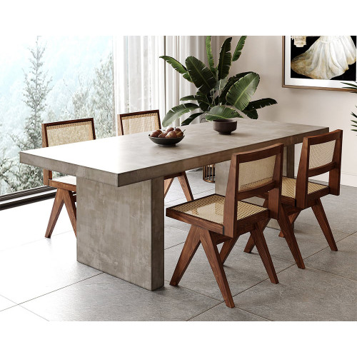 HMR Dining Set 70.9" Farmhouse Dining Table - Gray, With 4 Chairs, Style A