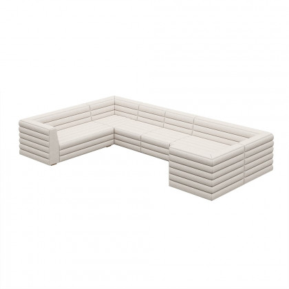 HMR - 126" U-Shaped Modern Modular Sectional Sofa for 8 Seaters