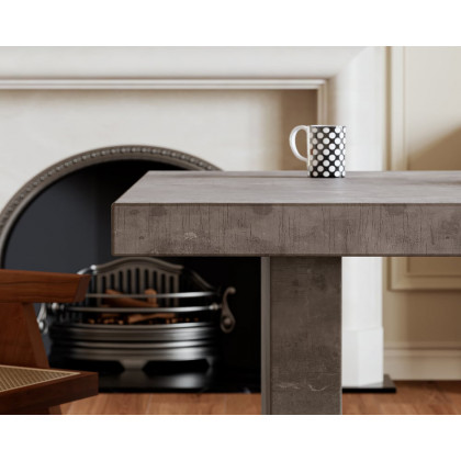HMR Upoak Series Farmhouse Rectangle Wood Dining Table - Gray, 86.6"L x 39.4"W x 29.5"H