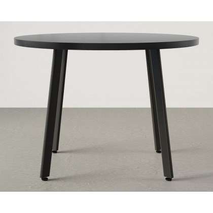 HMR Dining Set 39.4" Modern Round Wood Dining Table with 4 Chairs - Black