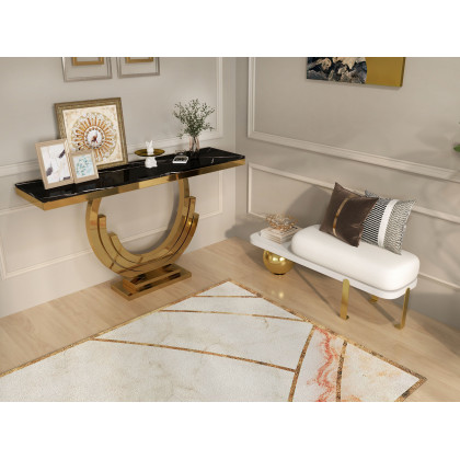 HMR - White & Gold Ceramic Rabbit Decorative Storage Tray Holder Desk Animal Statue Ornament
