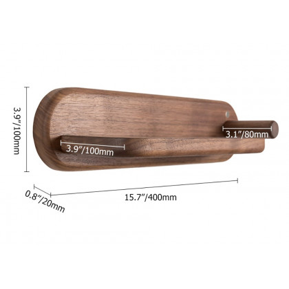 HMR - Wood Hair Dryer Holder Rack in Walnut with Accessories Storage & Shelf