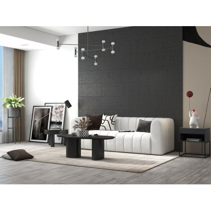 HMR Modern 3-Seater Sofa with Velvet Upholstered - White