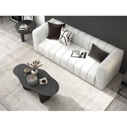 HMR Modern 3-Seater Sofa with Velvet Upholstered - White