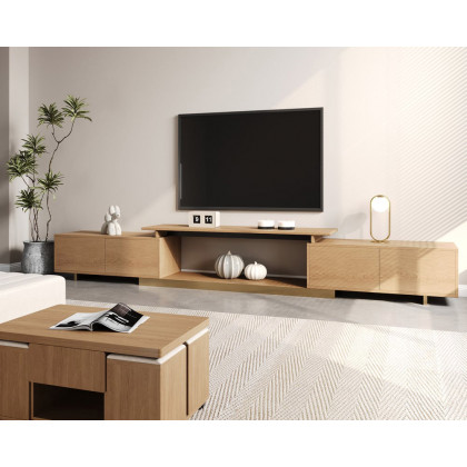 HMR Mordelle Extendable TV Stand with Storage (63"-95") - Natural