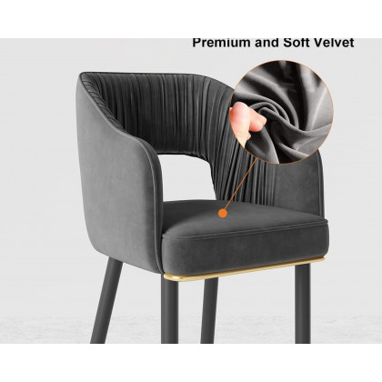 HMR - Modern 43" Bar Stools with Velvet Upholstery