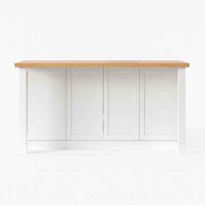 HMR - 59.1'' Modern Natural &White Kitchen lsland with Wine Storage
