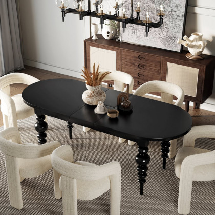 HMR Modern Sherpa Dining Chairs - Off-White, 6-Pieces