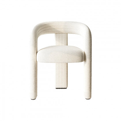 HMR Modern Sherpa Dining Chairs - Off-White, 6-Pieces