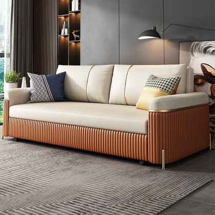 HMR - 79" Queen Leath-Aire Sleeper Sofa with Trundle