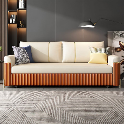 HMR - 79" Queen Leath-Aire Sleeper Sofa with Trundle