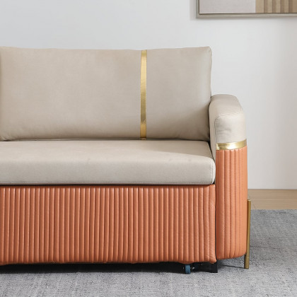 HMR - 79" Queen Leath-Aire Sleeper Sofa with Trundle