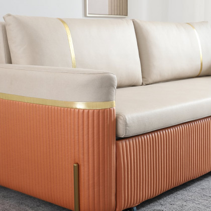 HMR - 79" Queen Leath-Aire Sleeper Sofa with Trundle