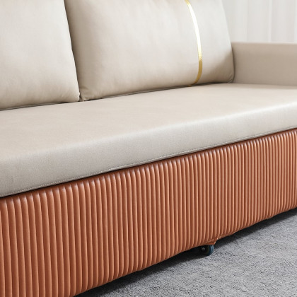 HMR - 79" Queen Leath-Aire Sleeper Sofa with Trundle