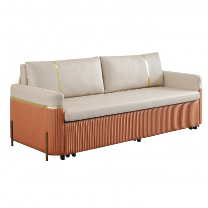 HMR - 79" Queen Leath-Aire Sleeper Sofa with Trundle