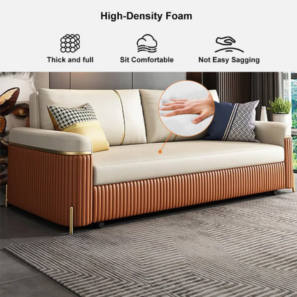 HMR - 79" Queen Leath-Aire Sleeper Sofa with Trundle
