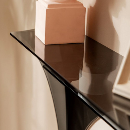 HMR - 47" Floating Wall Mounted Acrylic Console Table Narrow Black Entryway Table Open Storage