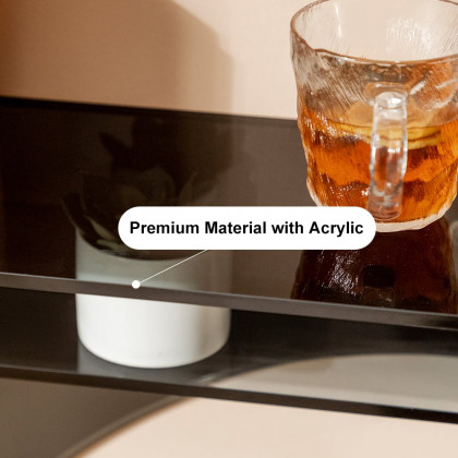 HMR - 47" Floating Wall Mounted Acrylic Console Table Narrow Black Entryway Table Open Storage