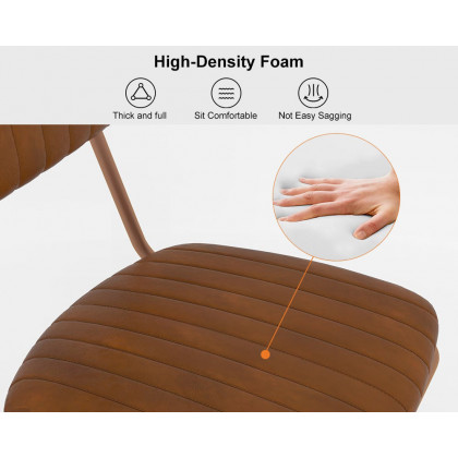 HMR Modern Dining Chairs with Faux Leather Upholstery (Set of 8) - Brown