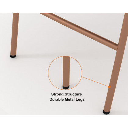 HMR Modern Dining Chairs with Faux Leather Upholstery (Set of 8) - Brown