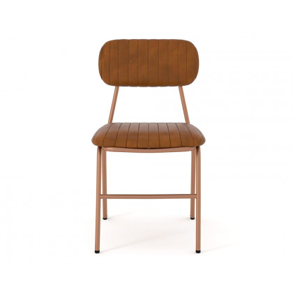 HMR Modern Dining Chairs with Faux Leather Upholstery (Set of 8) - Brown