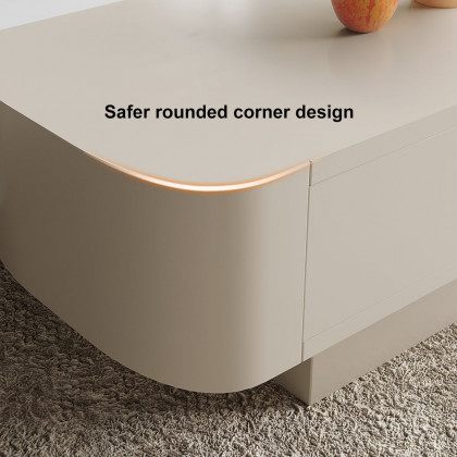 HMR - Modular Fusion Coffee Table Abstract Shape Irregular with Two Drawers